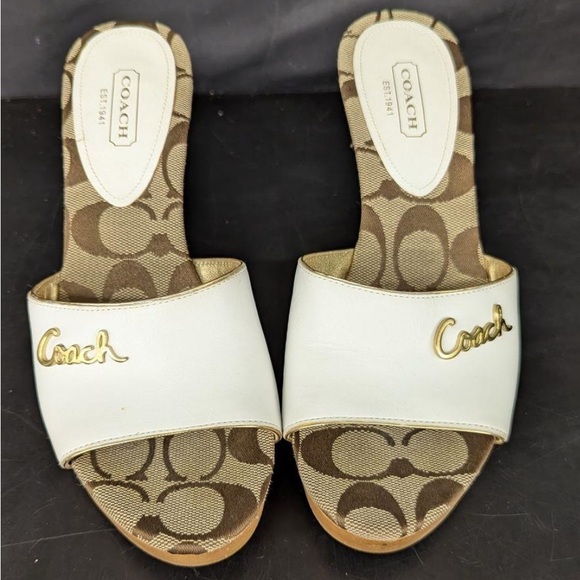 Coach Kathie Signature Heels Slide in 
Coach 6.5 - Picture 1 of 6